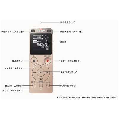 ソニー　SONY ICレコーダー ゴールド [4GB /ワイドFM対応] ICD-UX560F (N)