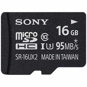 ソニー　SONY microSDHCメモリｰカｰド UHS-I/UHSスピｰドクラス3対応(SDHC変換アダプタ付き) ｢Class10対応/16GB｣ SR-16UX2A