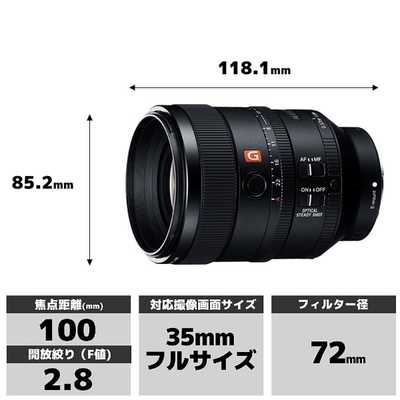 FE 100mm F2.8 STF GM OSS sony gマスター ソニー、Gマスター中望遠単焦点レンズ「FE 100mm F2.8 STF GM OSS