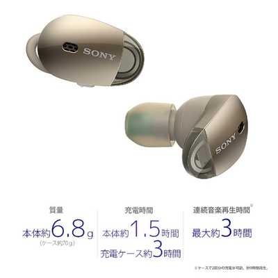 ソニー SONY フルワイヤレスイヤホン シャンパンゴールド WF