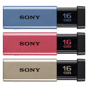 ソニー　SONY USBメモリｰ｢ポケットビット｣[16GB/USB3.0/ノック式]ミックス(ブルｰ･ピンク･ゴｰルド) USM16GT 3C