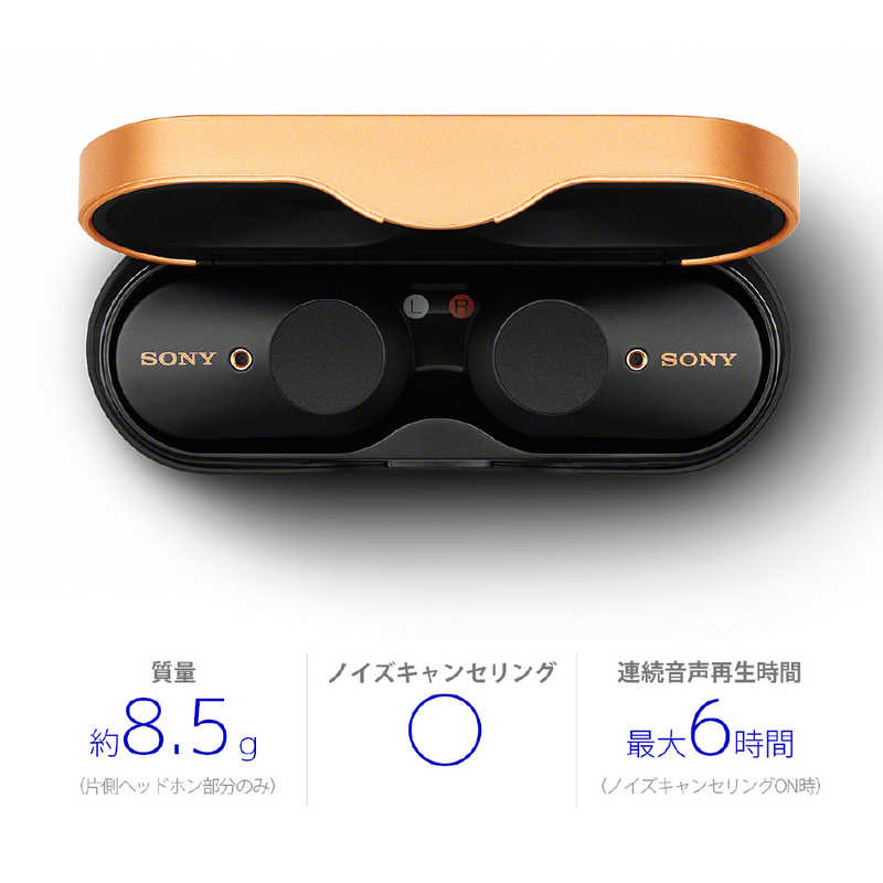 ソニー　SONY ソニー　SONY フルワイヤレスイヤホン ブラック [リモコン・マイク対応 /ワイヤレス(左右分離) /Bluetooth /ノイズキャンセリング対応] WF-1000XM3 BM WF-1000XM3 BM