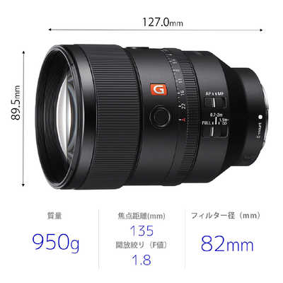 ソニー SONY カメラレンズ FE 135mm F1.8 GM G Master ［ ソニーE / 単