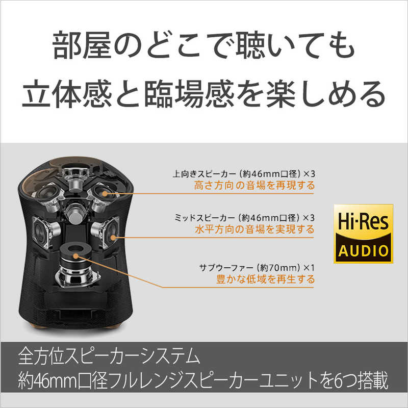 ソニー　SONY ソニー　SONY Bluetoothスピーカー ブラック Wi-Fi対応  SRS-RA5000 M  SRS-RA5000 M 