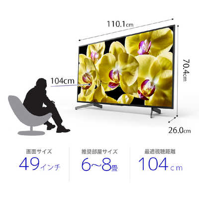 Sony テレビ KJ-49X8000Gリモコン付き
