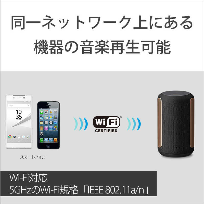 ソニー　SONY ソニー　SONY Bluetoothスピーカー ブラック Wi-Fi対応  SRS-RA3000BM SRS-RA3000BM
