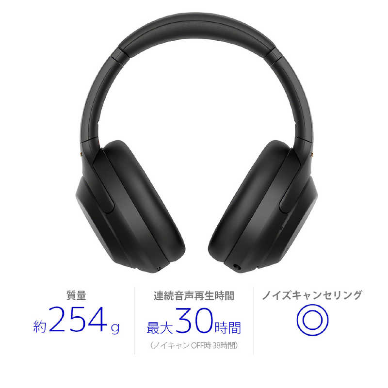 ソニー　SONY ソニー　SONY ワイヤレスヘッドホン ノイズキャンセリング対応 リモコン・マイク対応 ブラック WH-1000XM4BM WH-1000XM4BM