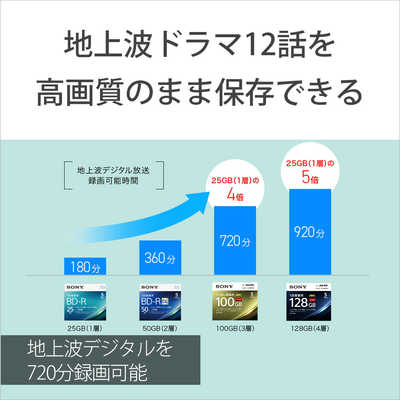ソニー SONY 録画用BD-RE XL 3枚 100GB インクジェットプリンター対応