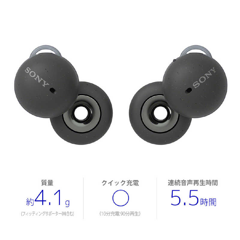 ソニー　SONY ソニー　SONY LinkBuds フルワイヤレスイヤホン グレー [リモコン・マイク対応 /ワイヤレス(左右分離) /Bluetooth] WF-L900HM WF-L900HM