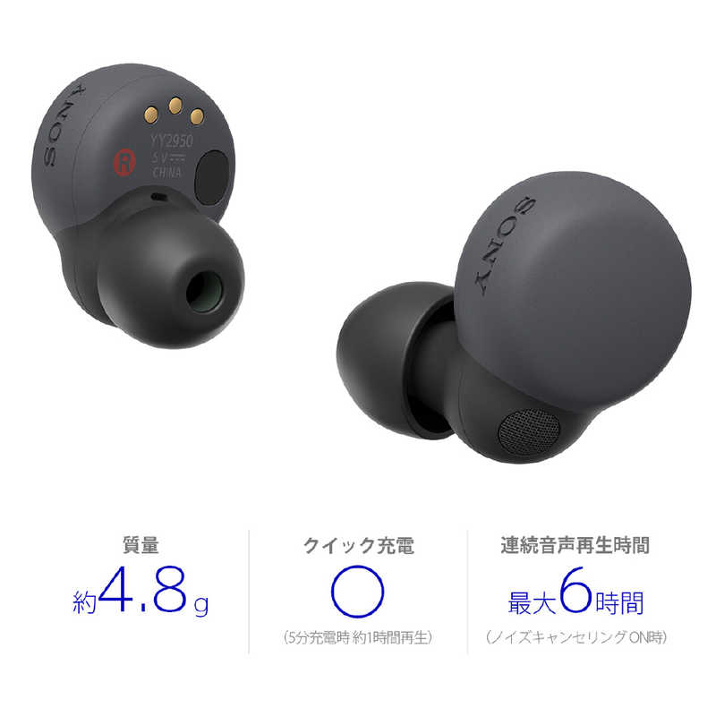 ソニー　SONY ソニー　SONY フルワイヤレスイヤホン [ NiziU CM 出演 ] ノイズキャンセリング対応 リモコン･マイク対応 LinkBuds S ブラック WF-LS900N BC WF-LS900N BC