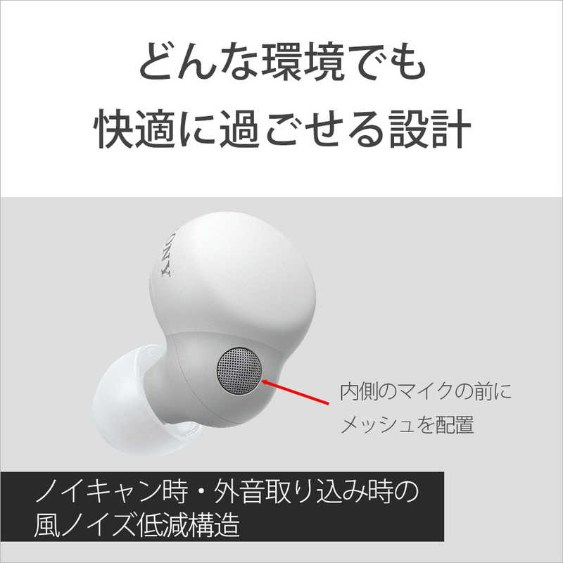 ソニー　SONY ソニー　SONY フルワイヤレスイヤホン [ NiziU CM 出演 ] ノイズキャンセリング対応 リモコン･マイク対応 LinkBuds S ホワイト WF-LS900N WC WF-LS900N WC