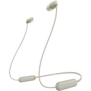 ソニー　SONY ブルートゥースイヤホン ベージュ  [リモコン・マイク対応/防滴＆ネックバンド/Bluetooth] WI-C100-CZ