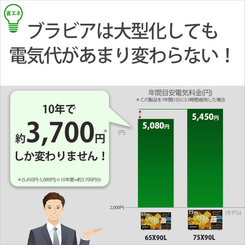 ソニー　SONY ソニー　SONY 液晶テレビ BRAVIA ブラビア X90L 65V型 4K対応 4Kチューナー内蔵 YouTube対応 Bluetooth対応 XRJ-65X90L XRJ-65X90L