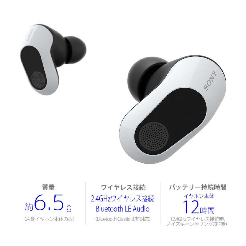 ソニー　SONY ソニー　SONY ゲーミングヘッドセット INZONE Buds ホワイト [ワイヤレス (Bluetooth＋USB-C) / 両耳 / イヤホンタイプ] WF-G700N/WZ WF-G700N/WZ