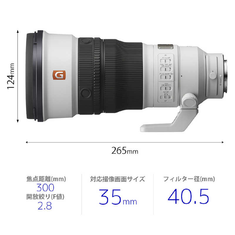ソニー　SONY ソニー　SONY カメラレンズ ［ソニーE /単焦点レンズ］ FE 300mm F2.8 GM OSS SEL300F28GM FE 300mm F2.8 GM OSS SEL300F28GM