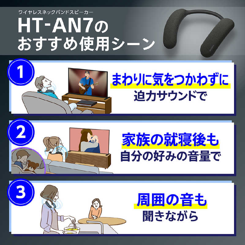 ソニー　SONY ソニー　SONY ネックスピーカー ［防水 /Bluetooth対応］ HT-AN7 HT-AN7