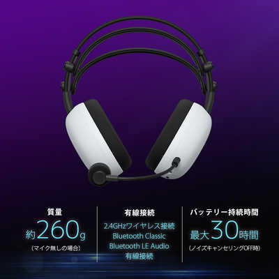 SONY H9 ワイヤレスヘッドセット ホワイト INZONE Sony INZONE H9 Wireless Gaming Headset - White | Sweetwater