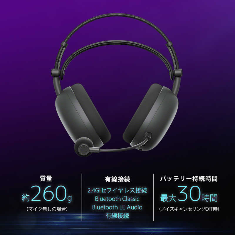 ソニー　SONY ソニー　SONY ゲーミングヘッドセット INZONE H9 II ブラック [ワイヤレス (Bluetooth＋USB-C)＋有線 / 両耳 / ヘッドバンドタイプ] WH-G910N BZ WH-G910N BZ