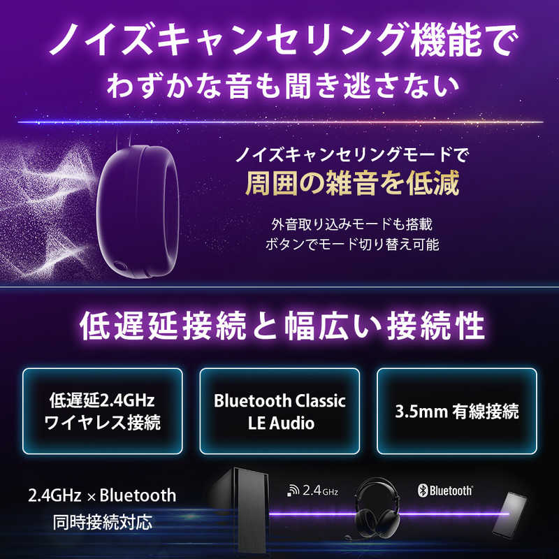 ソニー　SONY ソニー　SONY ゲーミングヘッドセット INZONE H9 II ブラック [ワイヤレス (Bluetooth＋USB-C)＋有線 / 両耳 / ヘッドバンドタイプ] WH-G910N BZ WH-G910N BZ