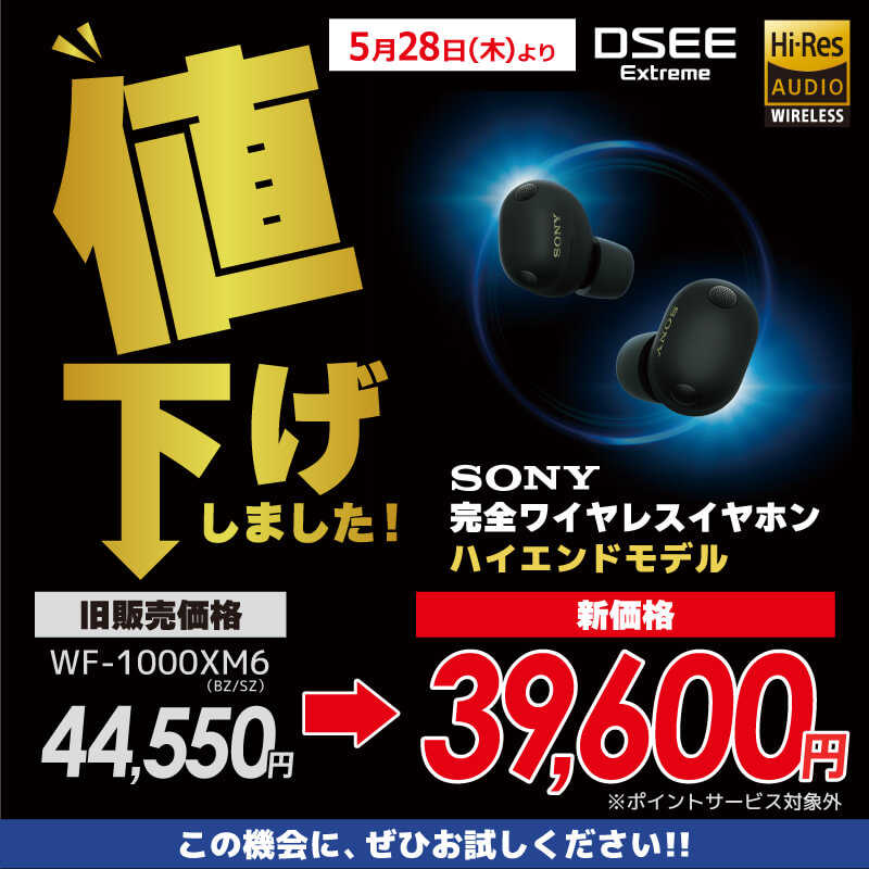 ソニー SONY 完全ワイヤレスイヤホン WF-1000XM6 ブラック［ ノイズ
