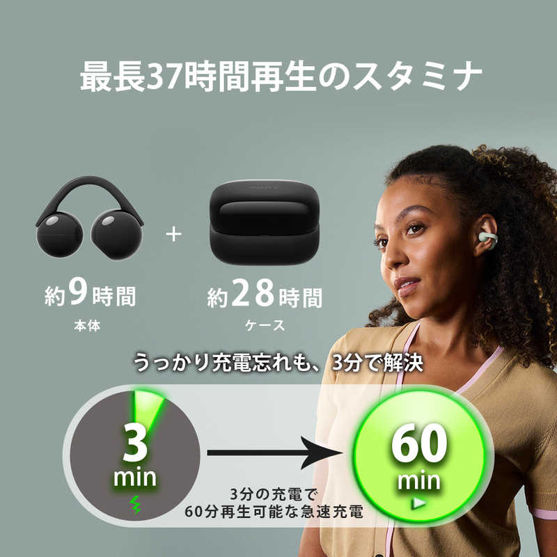 ソニー　SONY ソニー　SONY 完全ワイヤレスイヤホン LinkBuds Clip ［ イヤーカフ型 ( オープンイヤー型 ) ］ ブラック WF-LC900 BZ WF-LC900 BZ