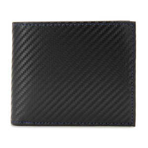 monte SPIGA モンテスピガ 二つ折り財布 MOSQS371BBKBL カーボン調 ブラック×ブルー メンズ S#ブラック