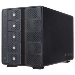 センチュリー 独立電源スイッチ・USBハブ機能搭載 USB3.2 Gen2 3.5インチSATA×5 HDDケース 裸族 [3.5インチ対応 /SATA /5台] CRCM535U32CIS