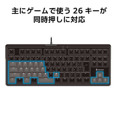 センチュリー RGB-LED搭載 メンブレン式 テンキーレス 91キー 日本語