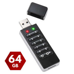 センチュリー Lock U 64GB パスワードボタン付きセキュリティUSBメモリ Lock U ［64GB /USB TypeA /キャップ式］ CSUL64G2