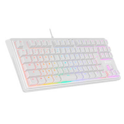 センチュリー メンブレンゲーミングキーボードTKL ホワイト RACEN