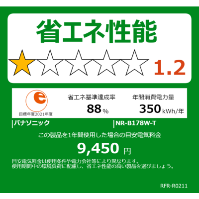 パナソニック Panasonic 2ドア冷蔵庫 （168L） NR-B178W-T マホガニー