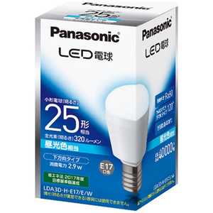 パナソニック Panasonic Panasonic LED電球 小形電球形 ホワイト [E17/昼光色/25W相当/一般電球形/下方向] E17/D/25W LDA3DHE17EW