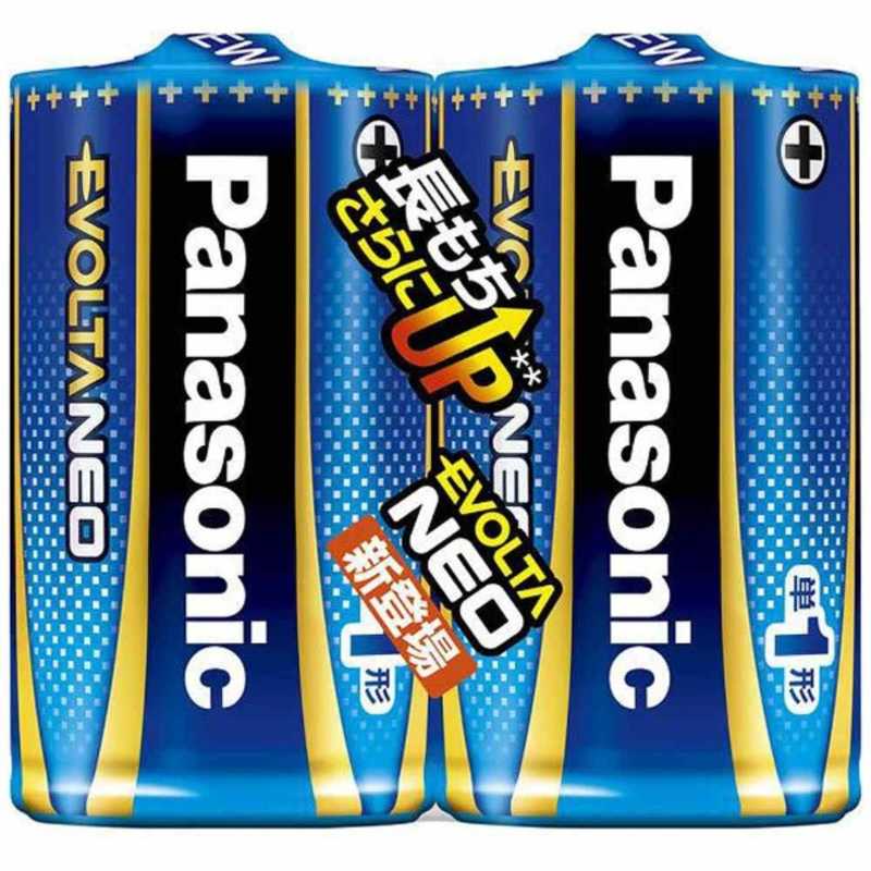 パナソニック　Panasonic パナソニック　Panasonic 単1形2本 アルカリ乾電池 エボルタネオ LR20NJ/2SE LR20NJ/2SE