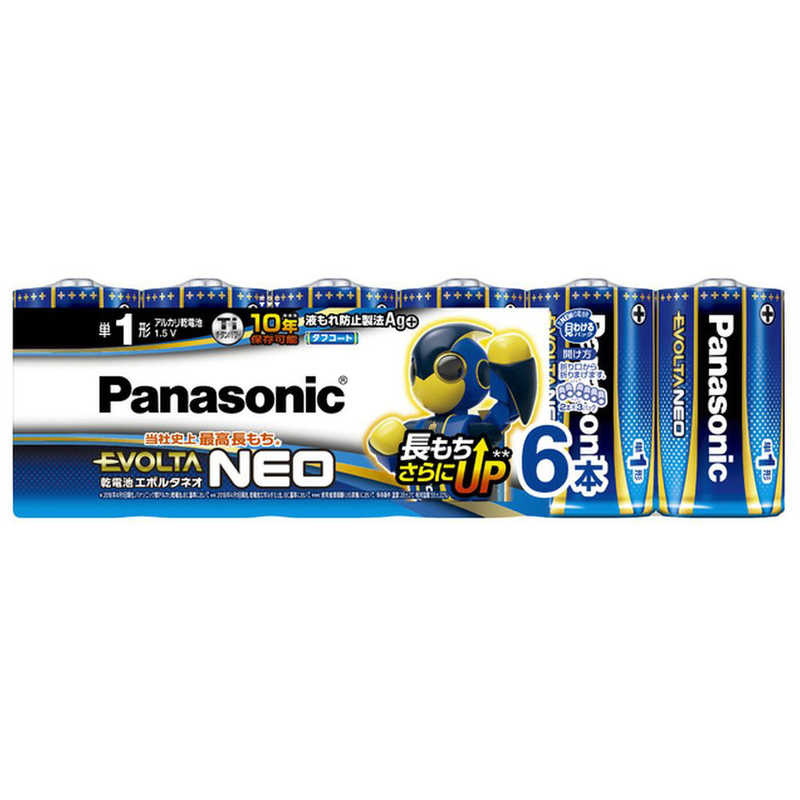 パナソニック　Panasonic パナソニック　Panasonic 単1電池 EVOLTANEO(エボルタネオ)  6本  アルカリ  LR20NJ/6SW LR20NJ/6SW