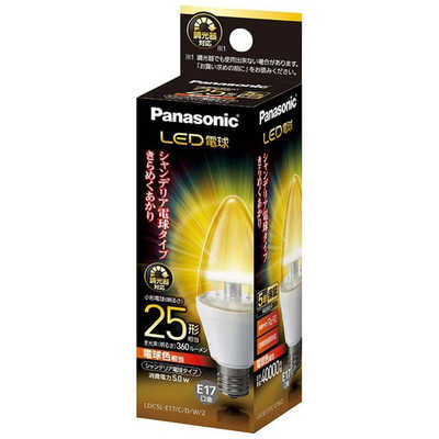 4箱 LED電球 シャンデリア電球 E17 25W LDC5LE17CDW2 パナソニック Panasonic LED電球 クリア [E17/電球色/25W相当
