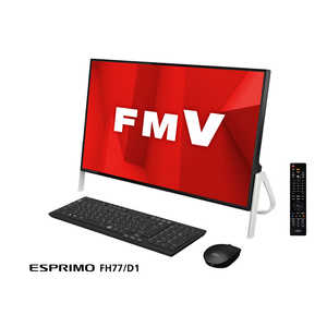 富士通　FUJITSU ESPRIMO FH77/D1（ダブルチューナー搭載） デスクトップパソコン　ブラック FMVF77D1BB