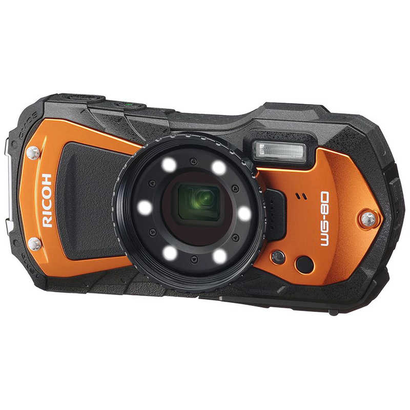 リコー　RICOH リコー　RICOH コンパクトデジタルカメラ WG-80 オレンジ WG-80 オレンジ