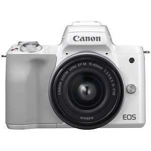 キヤノン　CANON ミラーレス一眼カメラ(レンズキット)ホワイト EOSKISSMWH1545ISLK