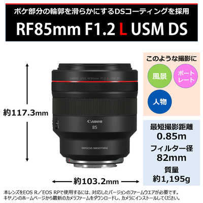 キヤノン CANON カメラレンズ RFレンズ RF85mm F1.2 L USM DS(キヤノン
