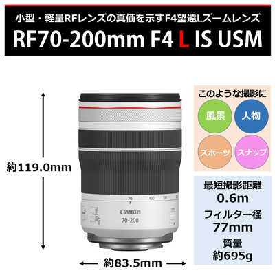 キヤノン CANON カメラレンズ RF70-200mm F4 L IS USM ［ キヤノンRF