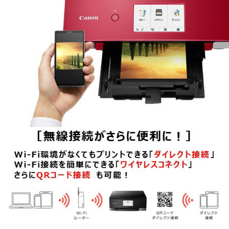 キヤノン　CANON キヤノン　CANON インクジェット複合機 PIXUS[カード/名刺~A4] TS8430 RED TS8430 RED