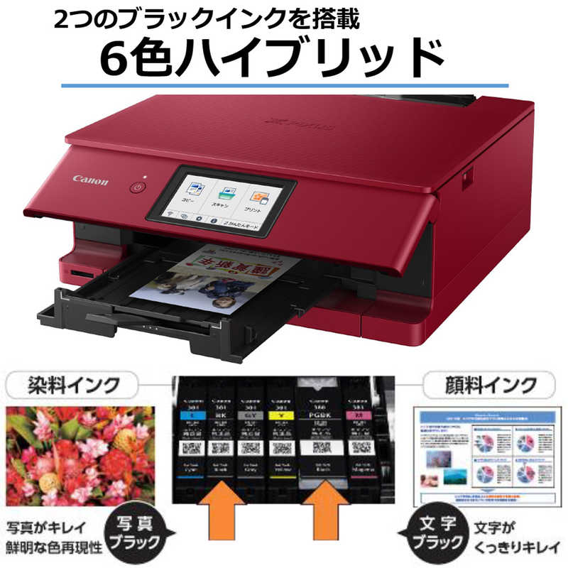 キヤノン　CANON キヤノン　CANON 【アウトレット】インクジェットプリンター　複合機　レッド PIXUS TS8530RD PIXUS TS8530RD