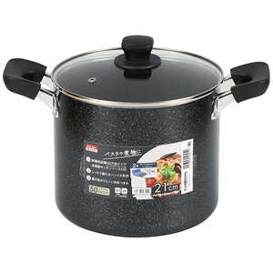パール金属 ママディナーa マーブルダイヤモンドIH対応ガラス蓋付寸胴鍋 21cm [21 /IH対応] HB5895