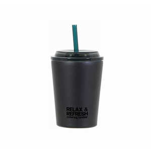 パール金属 カフェマグ 真空断熱 保冷 広口 ストロータンブラー 300ml Mサイズ ストロー付 ブラック HB-6778 パール金属 カフェマグ 真空断熱 保冷 広口 ストロータンブラー 300ml Mサイズ ストロー付 ブラック HB-6778