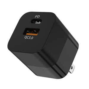 アユート PD対応USB充電器 Black ［GaN(窒化ガリウム) 採用］ SHO-U33