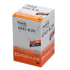 3Mジャパン ポスト･イット エコノパック ノート75mm×75mm 4色混色 100枚×12パッド 6541K20
