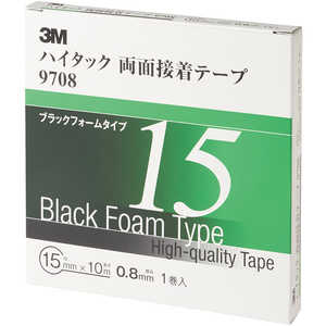 3Mジャパン 3M ハイタック両面接着テープ 9708 15mmX10m 黒 1巻入り 970815AAD_ 3Mジャパン 3M ハイタック両面接着テープ 9708 15mmX10m 黒 1巻入り 970815AAD_