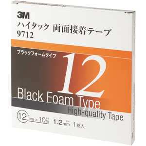 3Mジャパン 3M ハイタック両面接着テープ 9712 12mmX10m 黒 1巻入り 971212AAD_ 3Mジャパン 3M ハイタック両面接着テープ 9712 12mmX10m 黒 1巻入り 971212AAD_