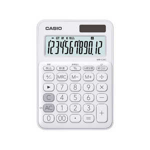 カシオ　CASIO カラフル電卓(12桁) MW-C20C-WE-N ホワイト