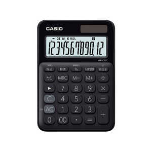 カシオ　CASIO カラフル電卓(12桁) MW-C20C-BK-N ブラック